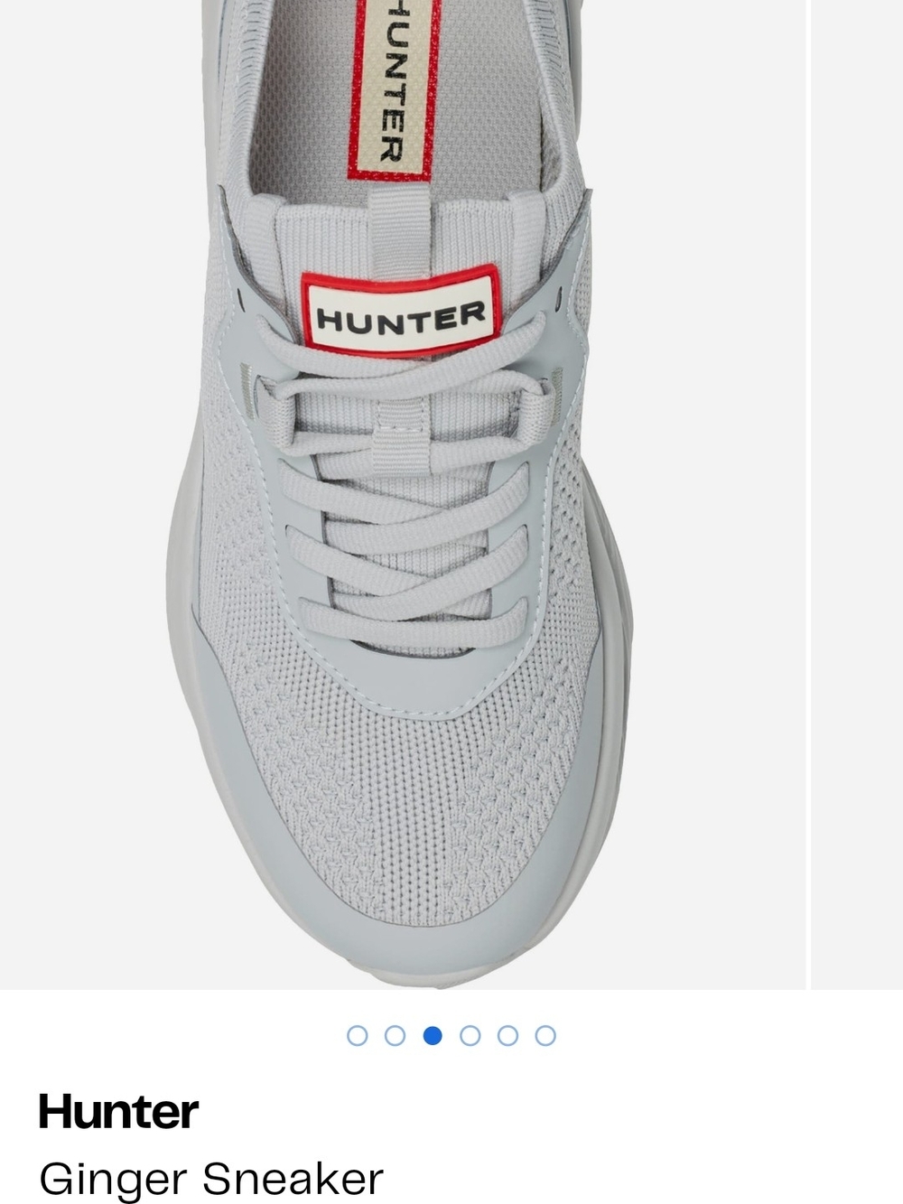 Hunter Women’s Ginger Sneaker in Light Gray with Red Logo Accent